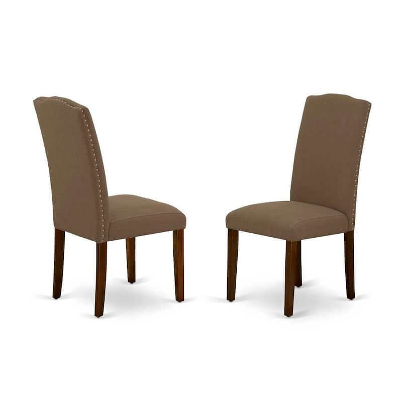Linen Fabric Parsons Chairs - Set of 2 - Modern Dining Room Accent Chairs