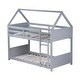 preview thumbnail 10 of 32, Twin Over Twin House Floor Bunk Bed with Headboards