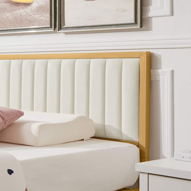 VECELO Upholstered Bedroom Set Upholstered Bed Frame with Nightstand Set of 2