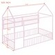 preview thumbnail 42 of 58, Metal Bed House Bed Frame with Fence and Shelves