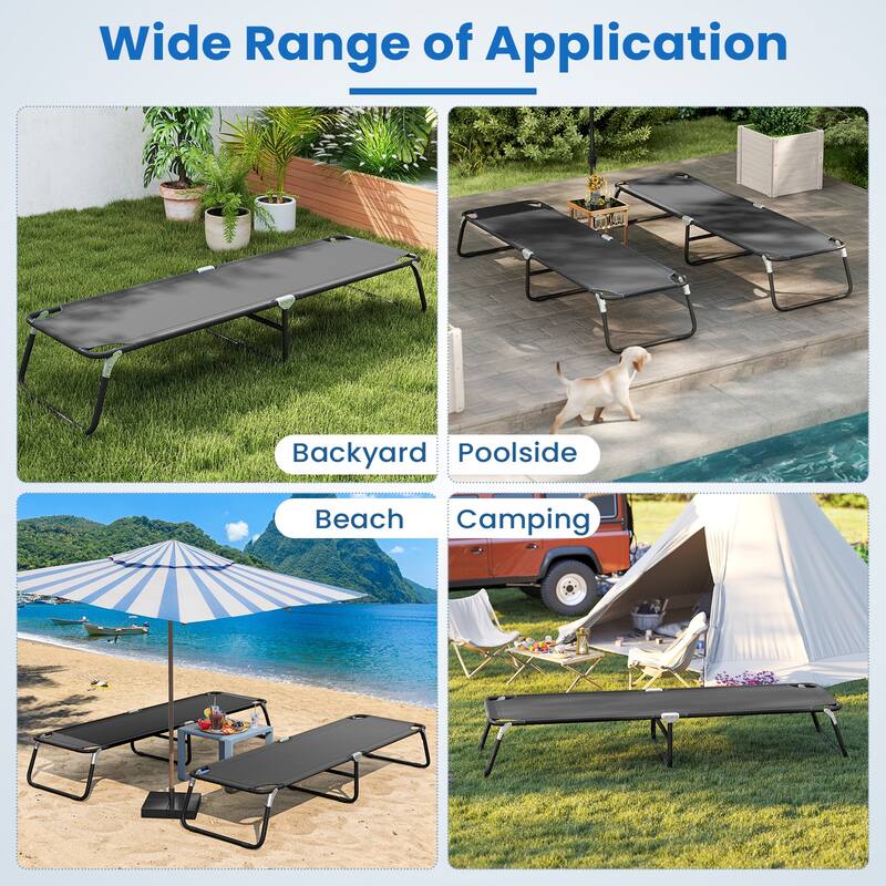 Gymax Folding Camping Bed Outdoor Portable Military Cot Sleeping