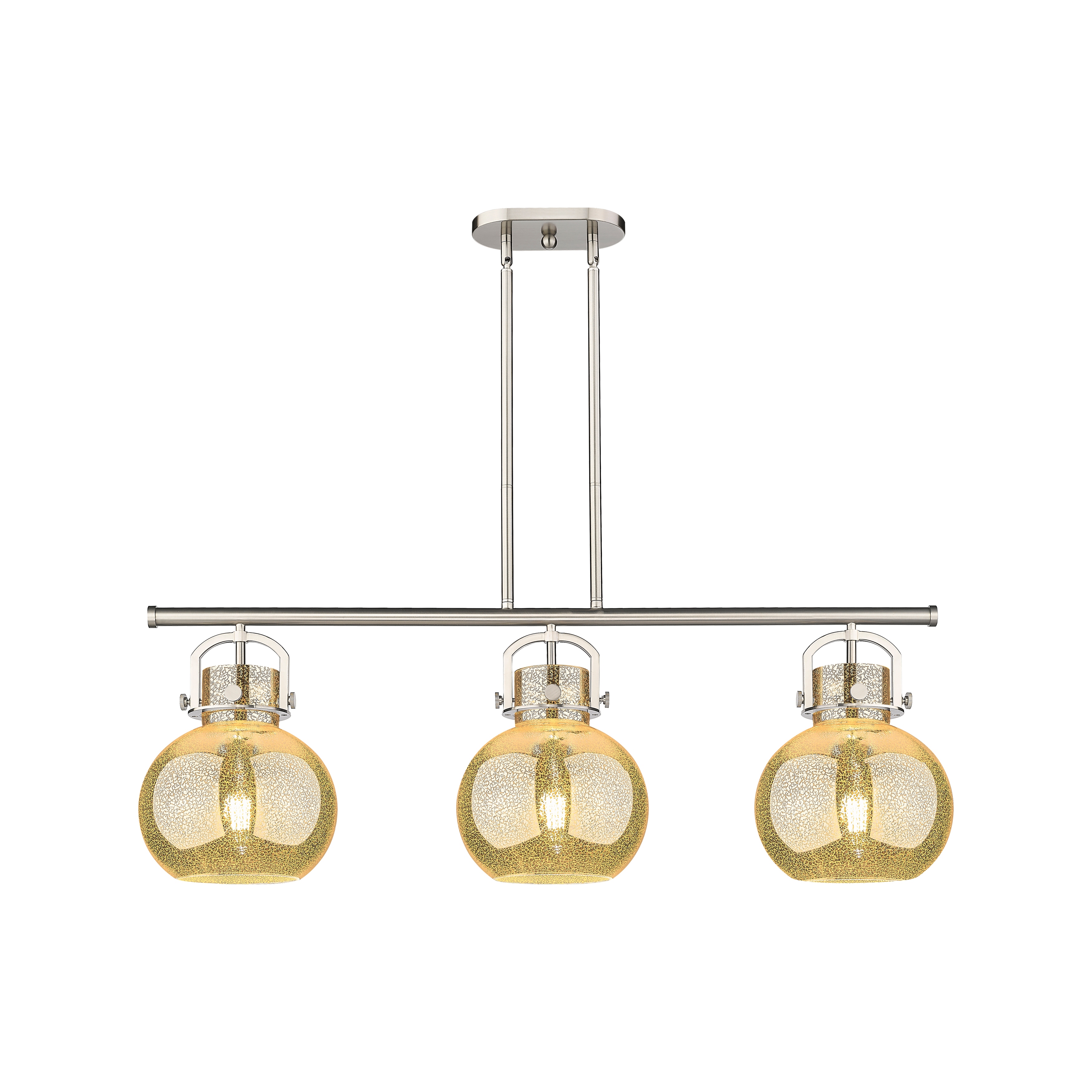 Innovations Lighting Urban Downtown - Newton Sphere - 3 Light 42" Stem Hung Arched-Frame Island Light