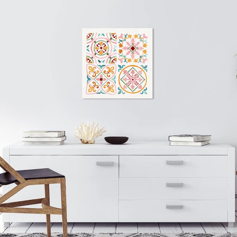 Wynwood Studio Abstract Autumn motif Orange and Teal Scandinavian Wall Art Canvas Print - 20 x 20