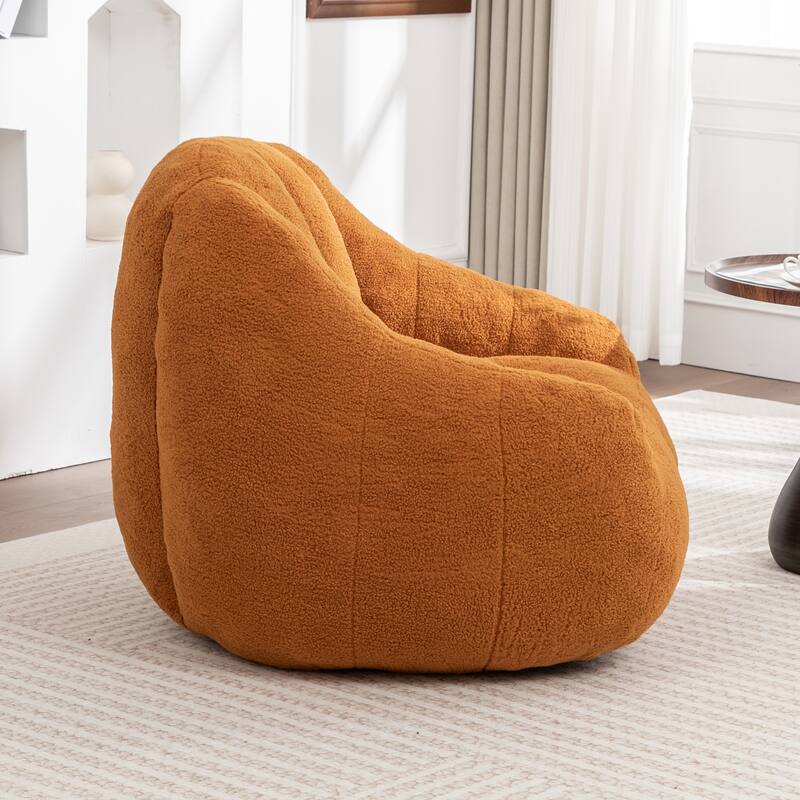 Fluffy Bean Bag Lazy Sofa Chair with Tufted Soft Stuffed Filling & Memory Foam
