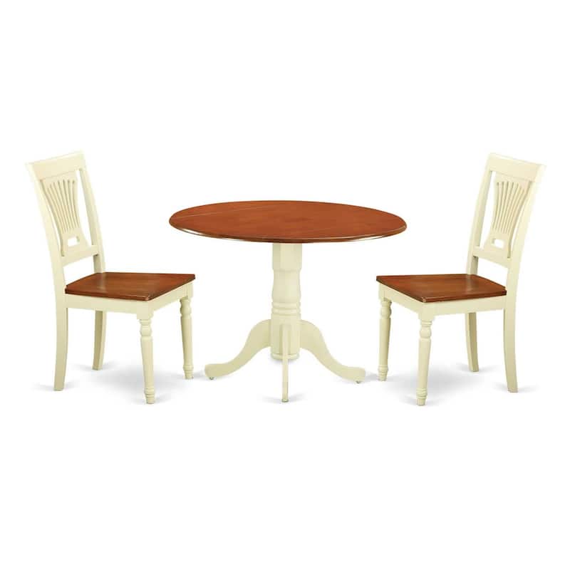 Round Dining Table Set for 2 - Kitchen Table with Chairs - Small Space Dining Furniture