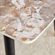 preview thumbnail 10 of 13, Modern Sintered Stone Dining Table Set for 4, 5 Piece Marble Dining Table Set, Kitchen Room Set with 4 Chairs and Metal Legs