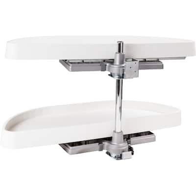 Hardware Resources 22-1/4" Diameter Half Moon Two Shelf Lazy Susan
