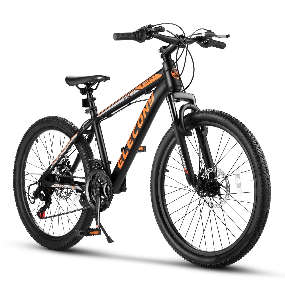 24 in. Aluminium Mountain Bike for Adults with 21 Speed Disc Brake 16 Years and Up Black