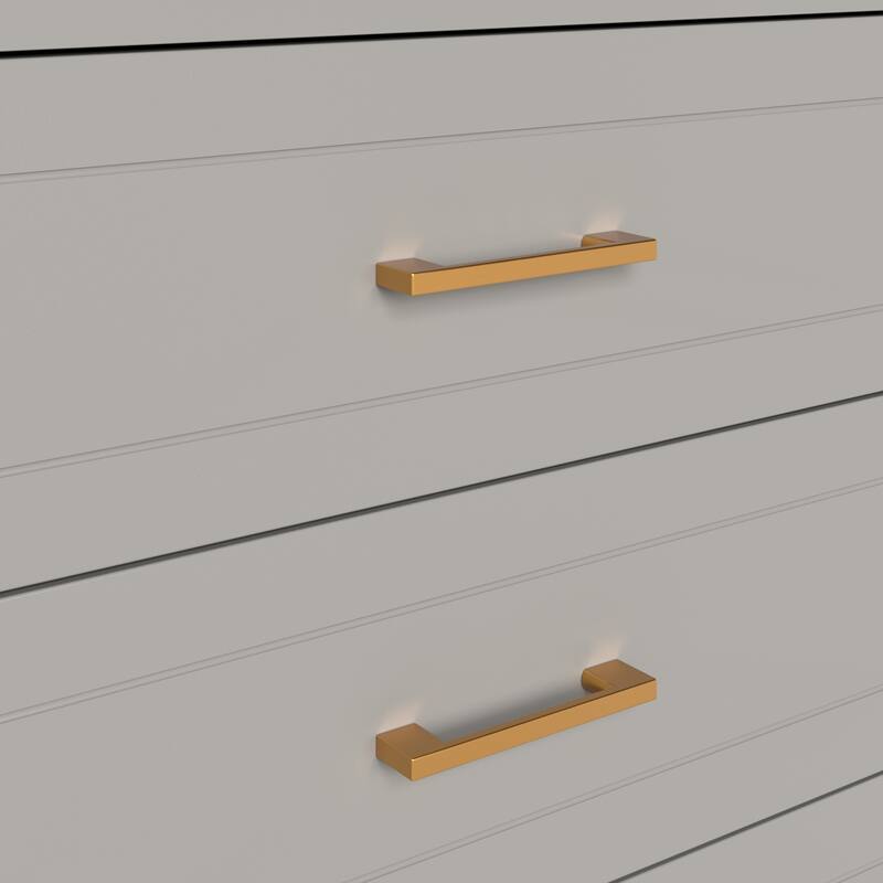 Roomfitters 6-Drawer Double Dresser, Modern Bedroom Storage Cabinet with Solid Wood Legs & Metal Handles