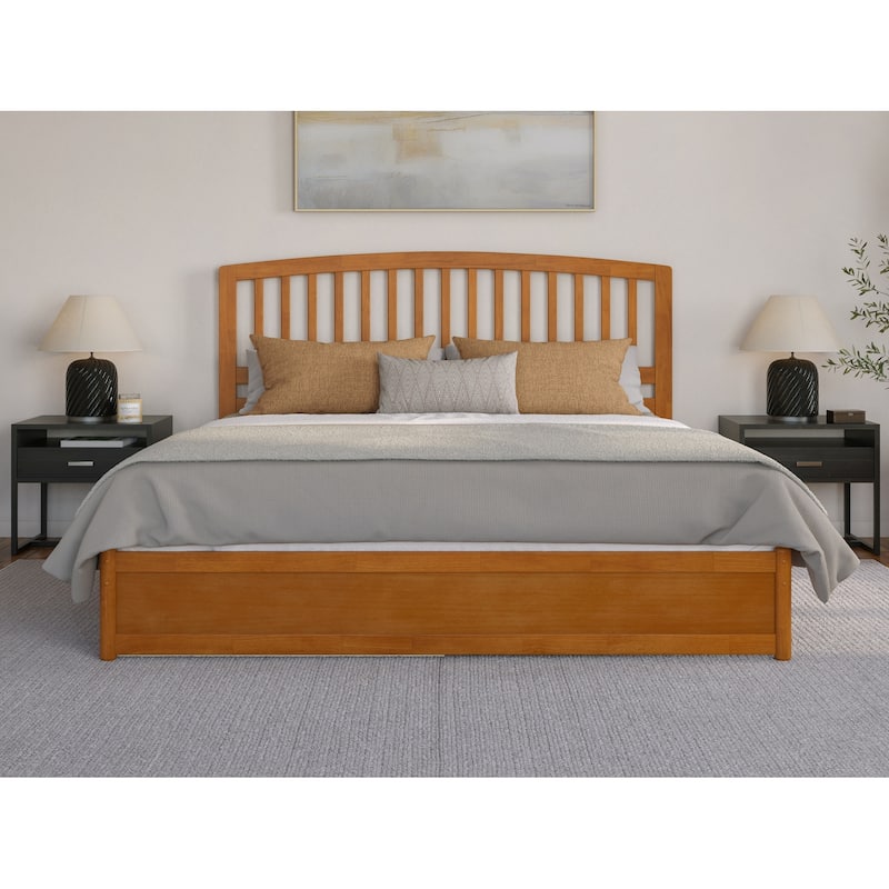 Lucia Platform Bed with Panel Footboard and Twin XL Trundle