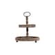 preview thumbnail 21 of 27, Distressed Wood 2-Tier Tray with Metal Handle Brown