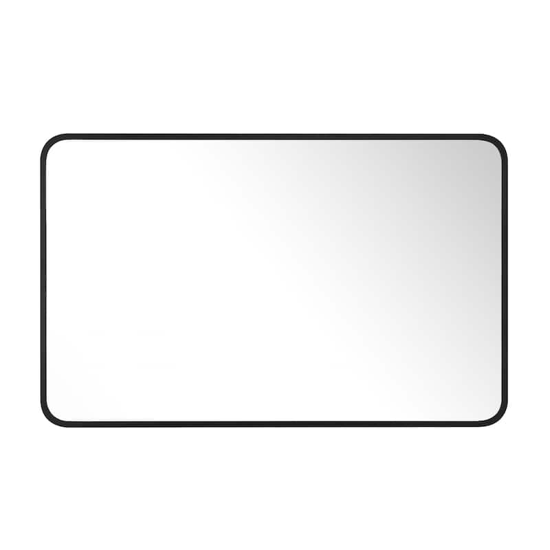 Rounded Rectangular Metal Framed Bathroom Vanity Mirror