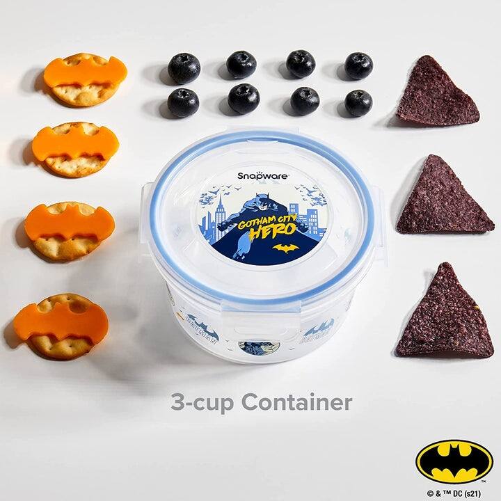 Snapware 8-Piece Non-Toxic Plastic Food Storage Containers Set, 4.6-Cup & 3-Cup, Batman