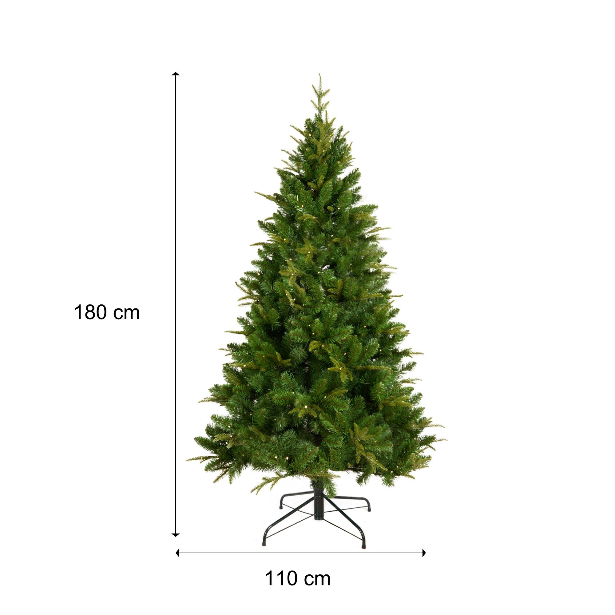 6FT Christmas Tree with 1079 Tips and 260 LED Lights 6 Foot Bed