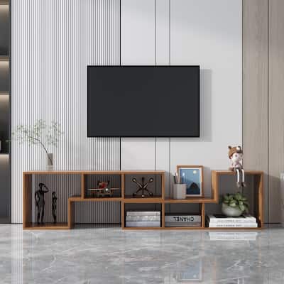 Double L-Shaped TV Stand Entertainment Center,Display Shelf