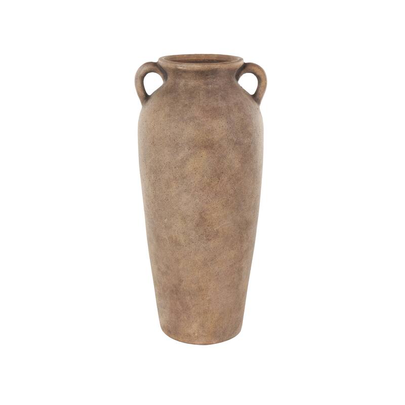 Ceramic Antique Style Textured Vase with Handles - Copper or White - Roche River Decor