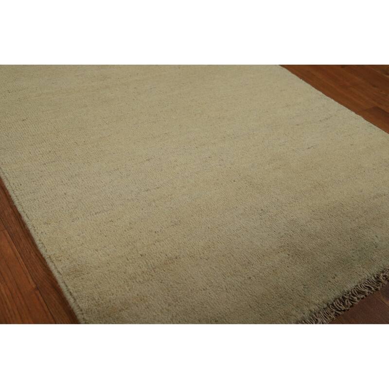 Gabbeh Oriental Runner Rug Hand-Knotted Solid Wool Carpet - 2'7"x 9'4"