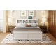 preview thumbnail 4 of 11, King Size Wood Platform Kids Bed Frame with Multi-functional Storage Headboard, USB Ports & 2-Drawers, Solid Wood Frame, White