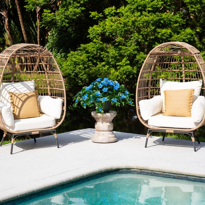 24-in UV Resistant Artificial Azalea Hanging Plant - Set of 3