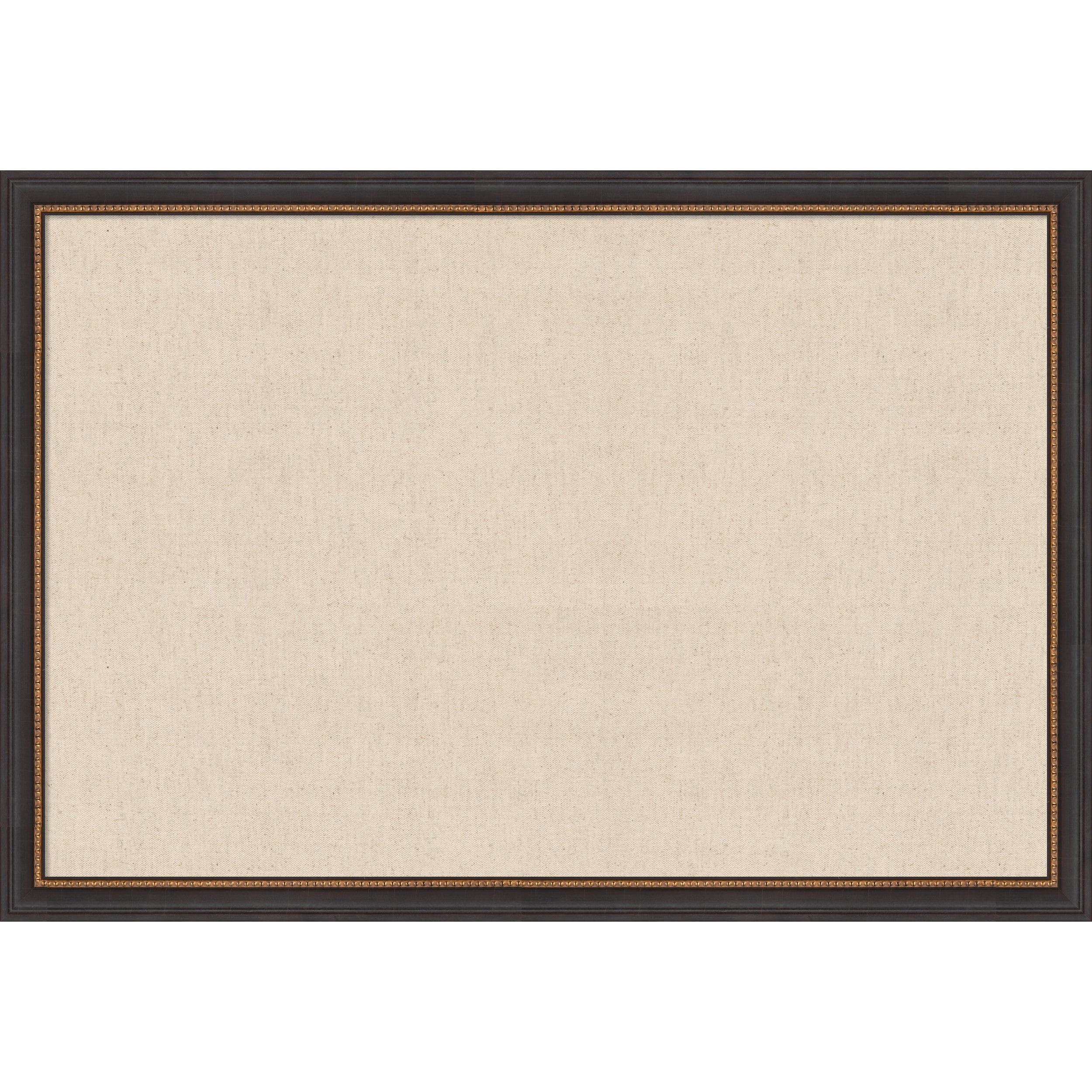 Amanti Art Framed Fabric Pinboard Natural Linen Printed Bulletin Board