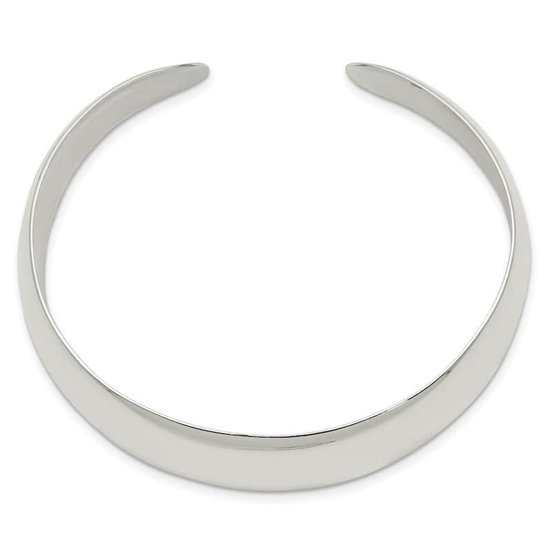Curata 925 Sterling Silver 21mm Polished Plain Domed Cuff Bangle Bracelet