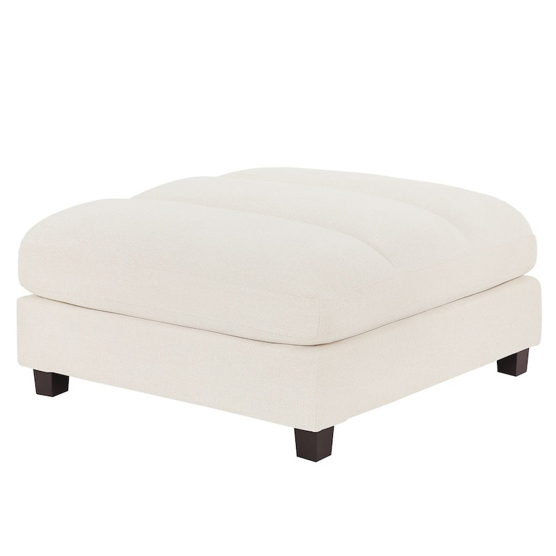 38.6" Plush Chenille Ottoman, Upholstered Cloud Ottoman, Modular Sectional Couches For Living Room, Compressed Memory Foam