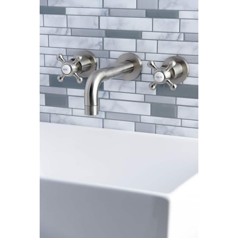 Kingston Brass Metropolitan Two-Handle 3-Hole Wall Mount Bathroom Faucet