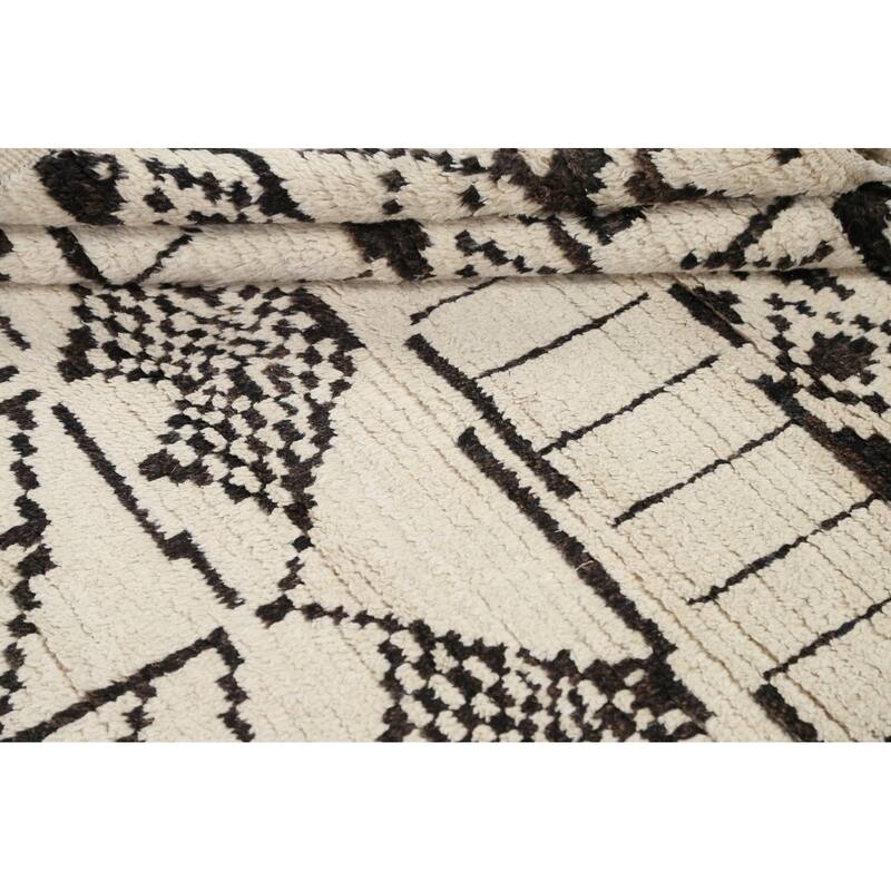 Tribal Modern Vegetable Dye Moroccan Berber Oriental Area Rug Handmade - 4'6" x 6'8"