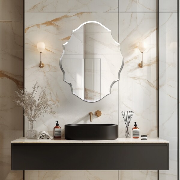 BED & BATH BEYOND ウォールミラー 　鏡　ミラー　46x56 Irregular Wall Mirror Asymmetrical Decorative Wall Mirror
