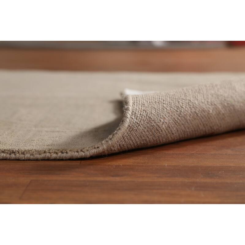 Beige Tribal Gabbeh Indian Rug Hand-Knotted Oriental Wool Carpet - 4'7" x 6'4"