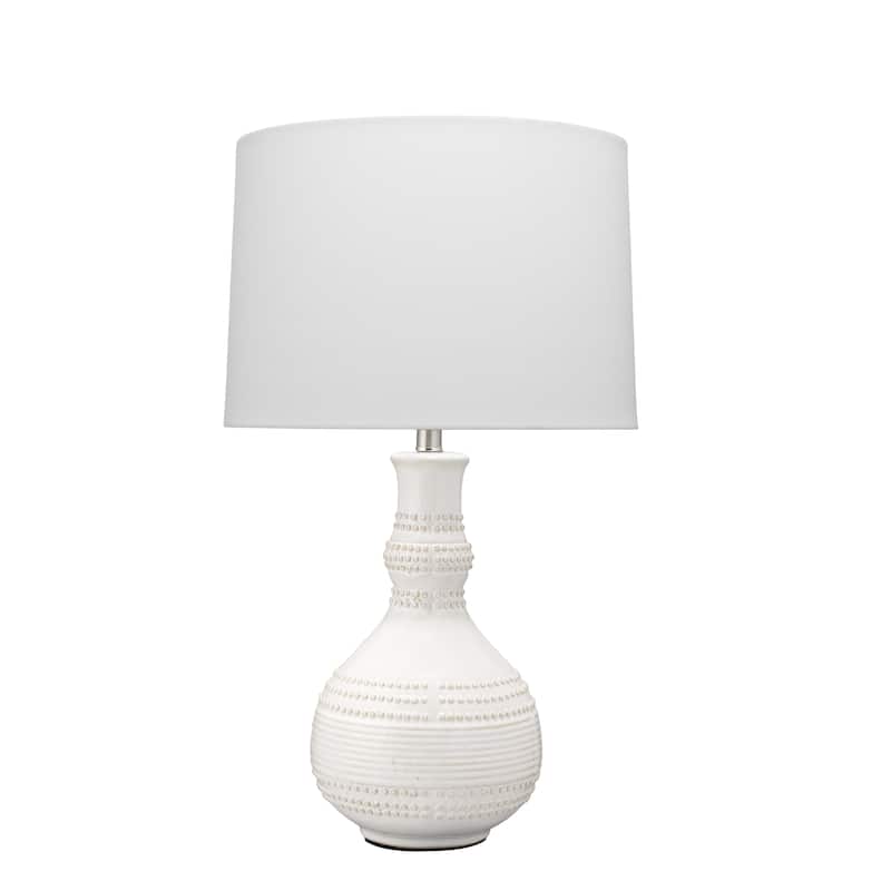 Alden Décor Miriam Ceramic Table Lamp, White