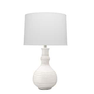 Alden Decor Miriam Ceramic Table Lamp, White