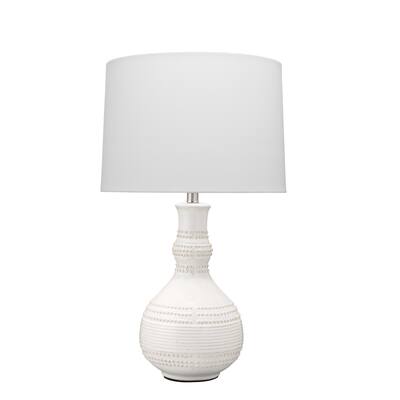 Alden Décor Miriam Ceramic Table Lamp, White