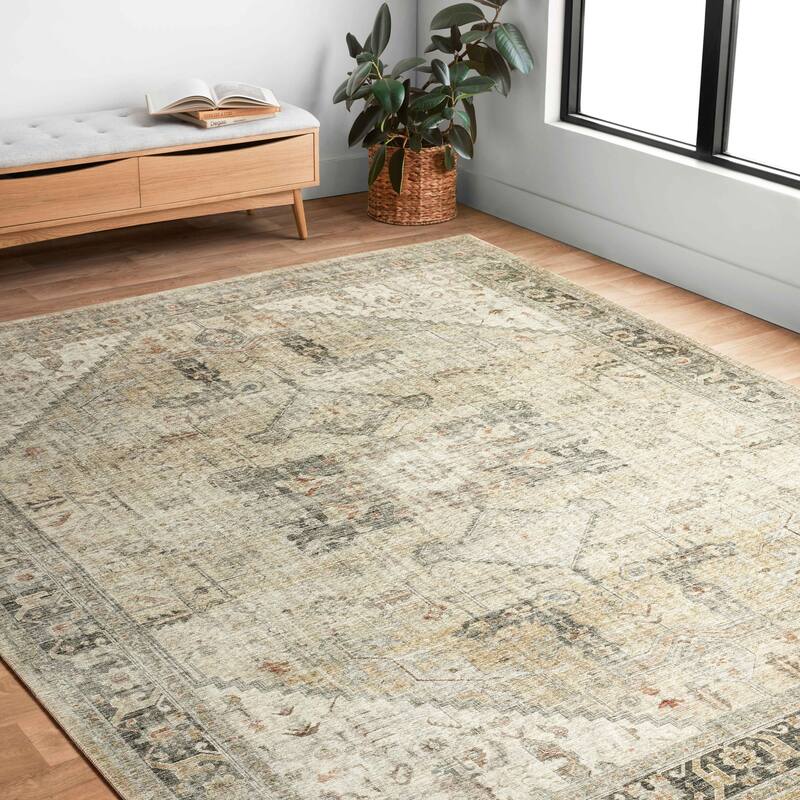 Alexander Home Leanne Printed Persian Distressed Vintage Area Rug - 2' 6" x 7' 6" - Runner/Rectangle