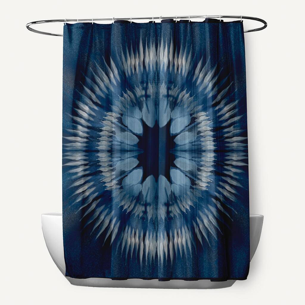 Shibori Burst Geometric Print Shower Curtain