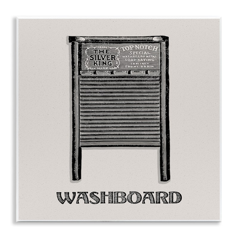 Stupell Timeless Antique Washboard Wall Plaque Art Design By Val Rhodes - 12 x 12