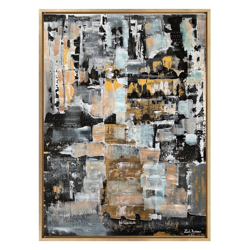 Kate and Laurel Sylvie Starry Night Framed Canvas by Leah Nadeau