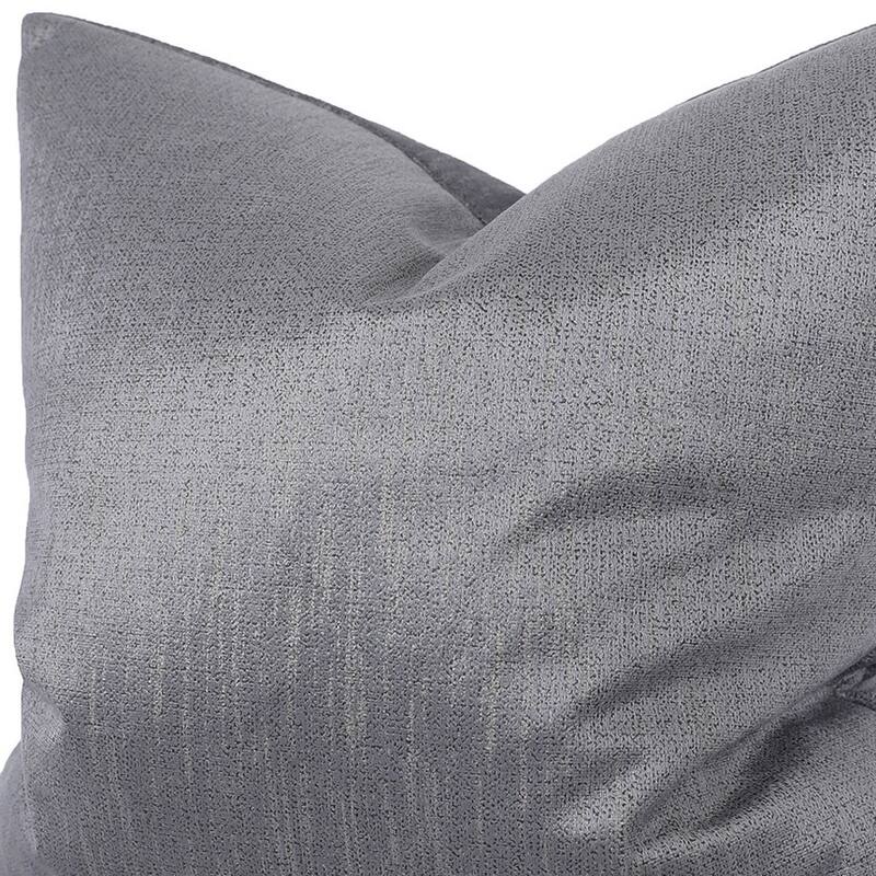 HomeRoots 22" X 22" Gray Polyester Zippered Pillow