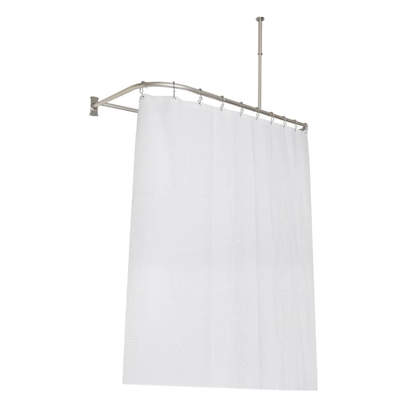 Utopia Alley Rustproof Aluminum D-shape Shower Rod With Ceiling Support for Freestanding Tubs, 60 Inch Large Size by 25 Inch