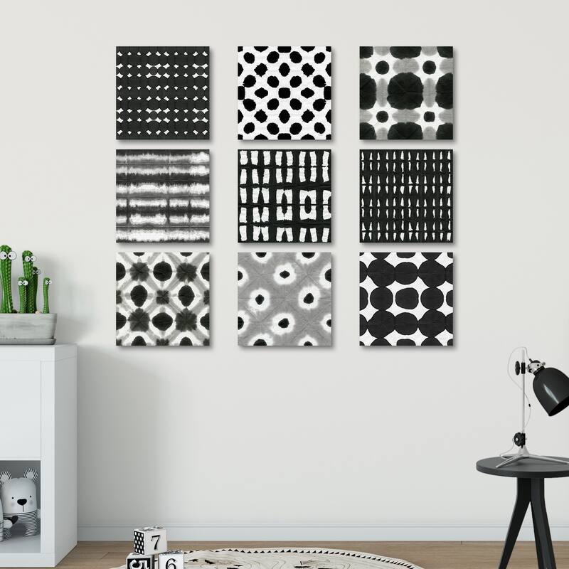 Aquarelle Black and White I, IV, V, VI, VII, IX, X, XI, XII by Nancy Green Canvas Art Prints