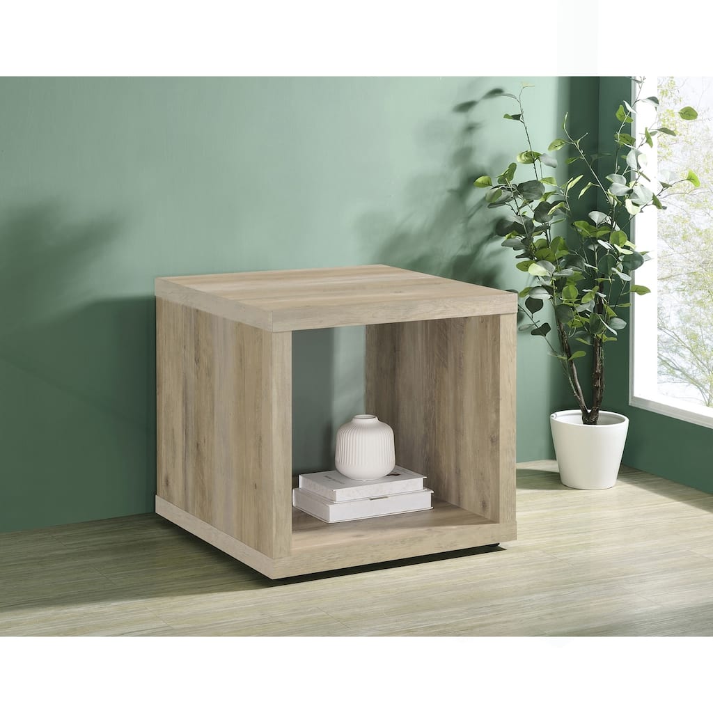 Charming Engineered Wood Side End Table with Rustic Finish for Versatile Spaces