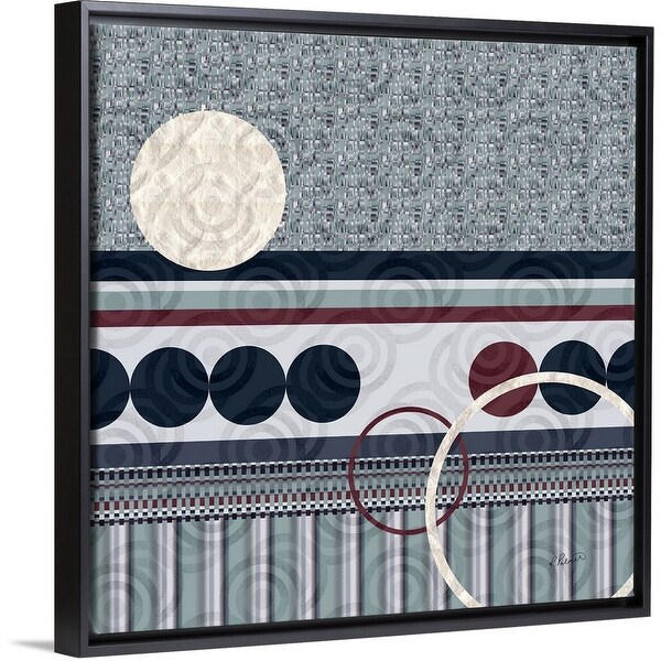 "Circular Succession Two" Black Float Frame Canvas Art