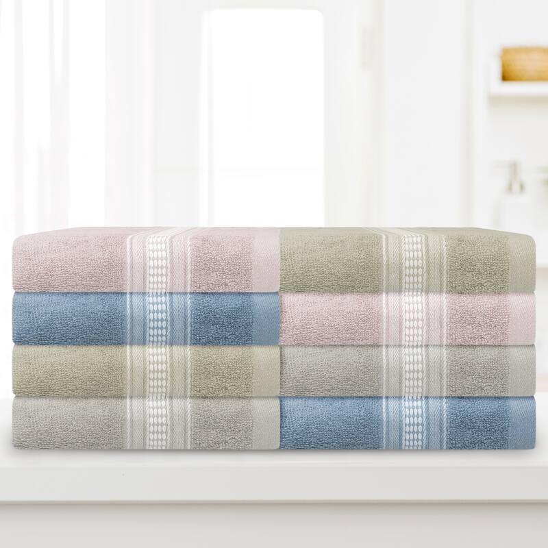 2 Pack Plaid Pattern Hand Towels, Comfort and Quick Drying Towel for Bathroom, Travel, Camp 14" x 30"