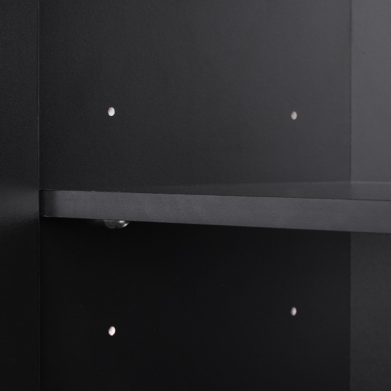 Large Bathroom Floor Standing Storage Cabinet with Open Level Shelves Bathroom Storage Units, 4 Doors Freestanding Cabinet