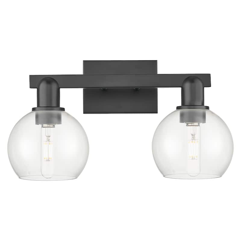 Innovations Lighting Endless Possibilities Arcadia - Athens - 2 Light 17" Bath Vanity Light - Clear/Matte Black
