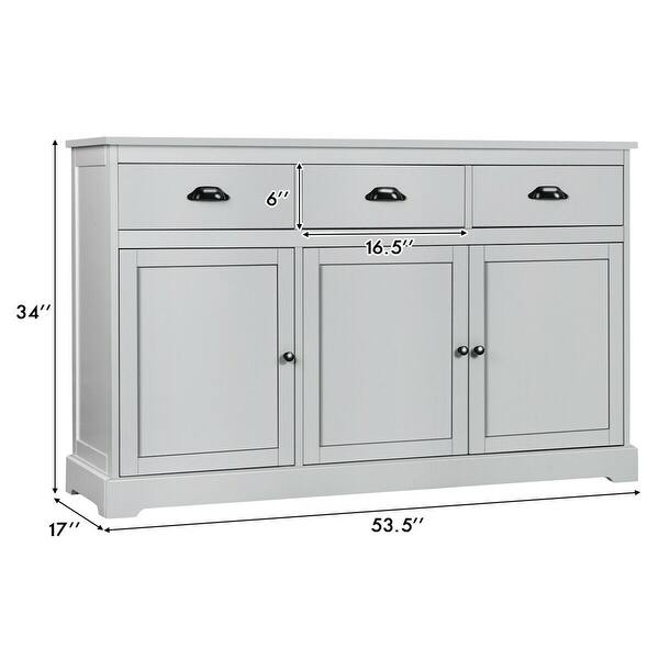 Shop Gymax 3 Drawers Sideboard Buffet Cabinet Console Table Kitchen Storage Overstock 32343689