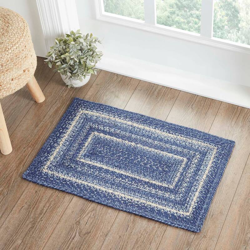 Great Falls Blue Jute Rug Rect w/ Pad 20x30 - 20x30 - Blue
