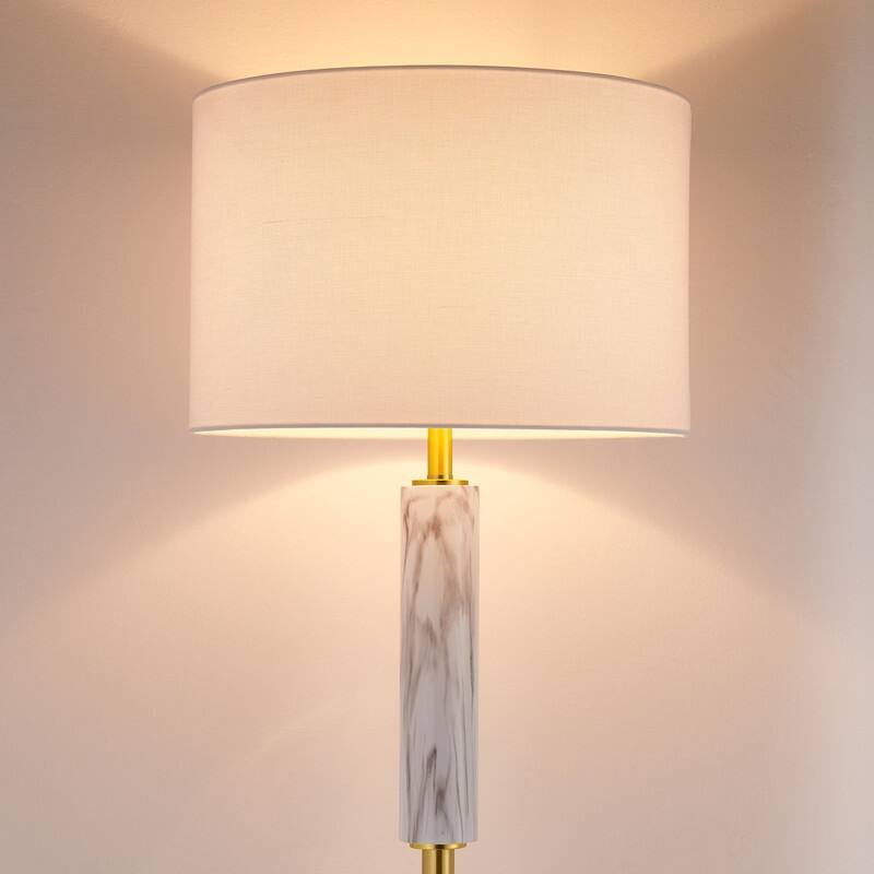 KAWOTI 63.75” Traditional Floor Lamp with Faux White Marble - 63.75"