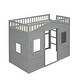 preview thumbnail 19 of 112, Solid Wood House Loft Bed With Ladder for Kids, Boys and Girls, Bedroom