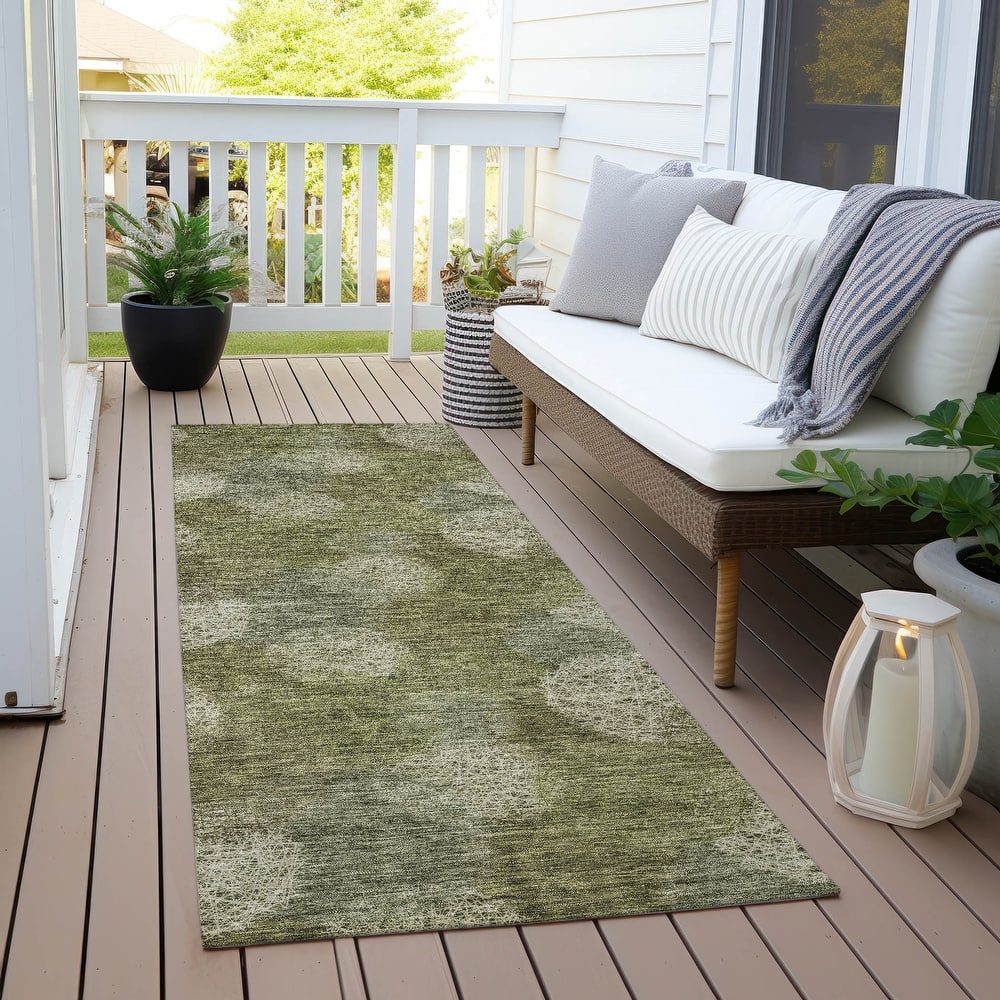 Machine Washable Indoor/ Outdoor Boho Sphere Chantille Rug